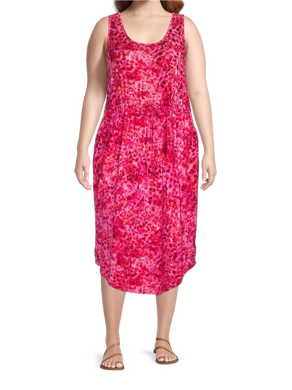 Terra & Sky 3X (24W-26W) Drawstring Waist Tank Dress
